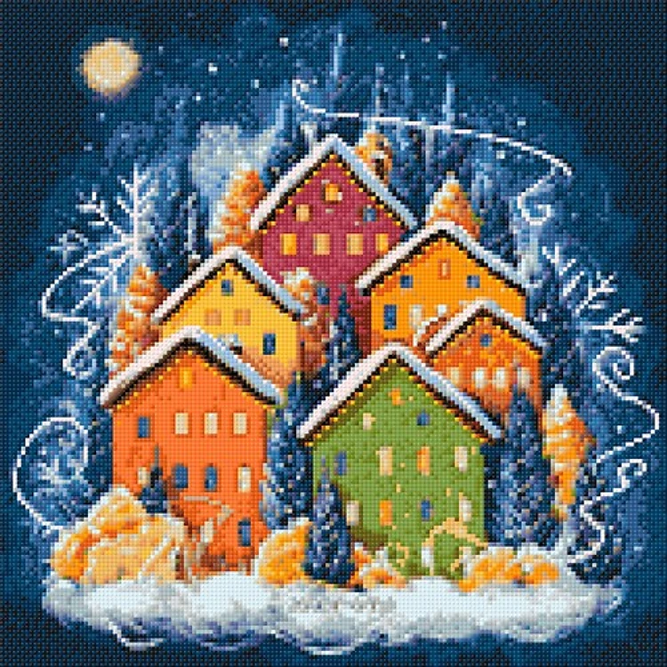 Winter Houses Diamond Painting Kit