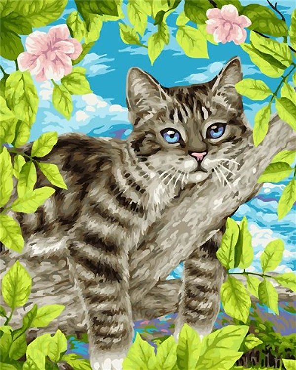 Painting by Numbers kit Crafting Spark Lazy Cat H101 19.69 x 15.75 in