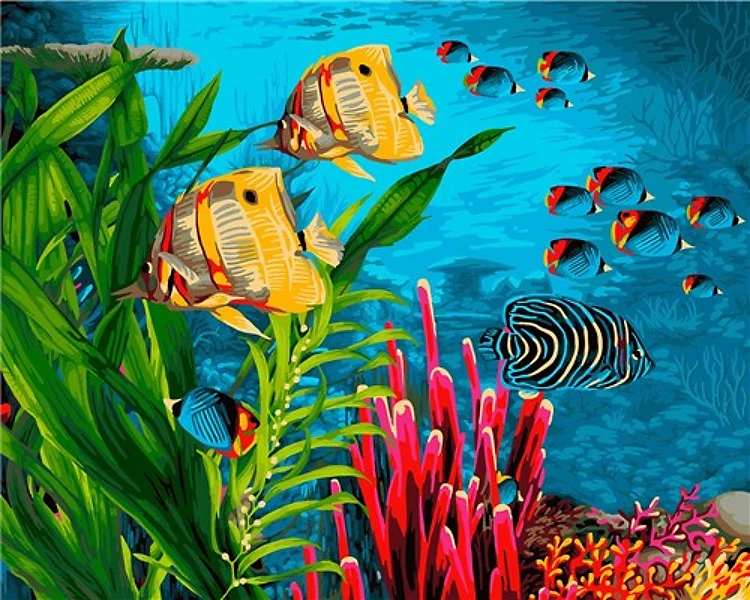 Painting by Numbers kit Crafting Spark Coral Reef H104 19.69 x 15.75 in