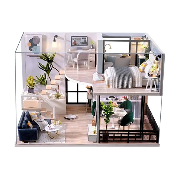 Miniature Wizardi Roombox Kit - House on the Riviera. Dollhouse Kit