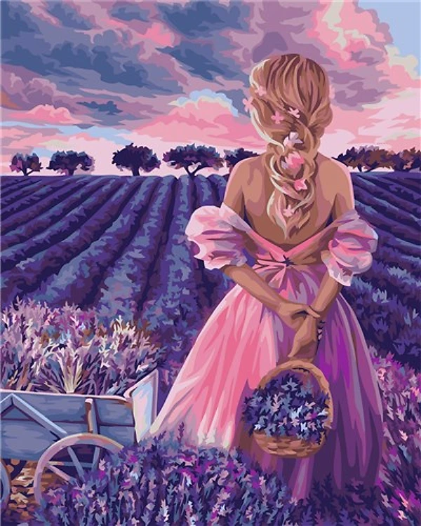 Painting by Numbers kit Crafting Spark Lavender Heaven J039 19.69 x 15.75 in