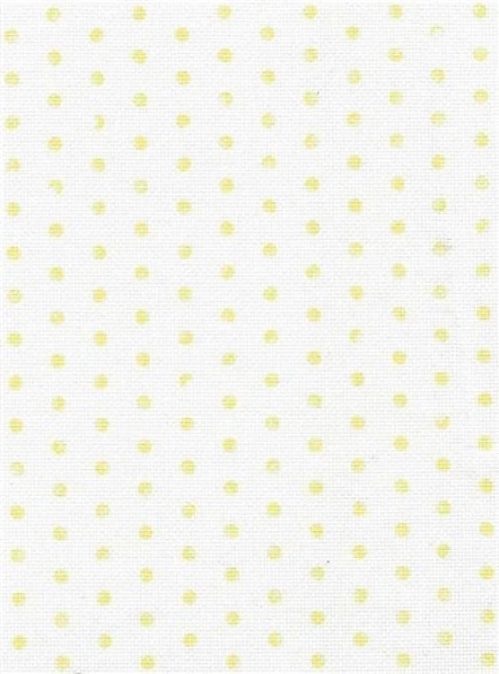 Designer Printed AIDA Canvas 18ct Yellow Polka Dots