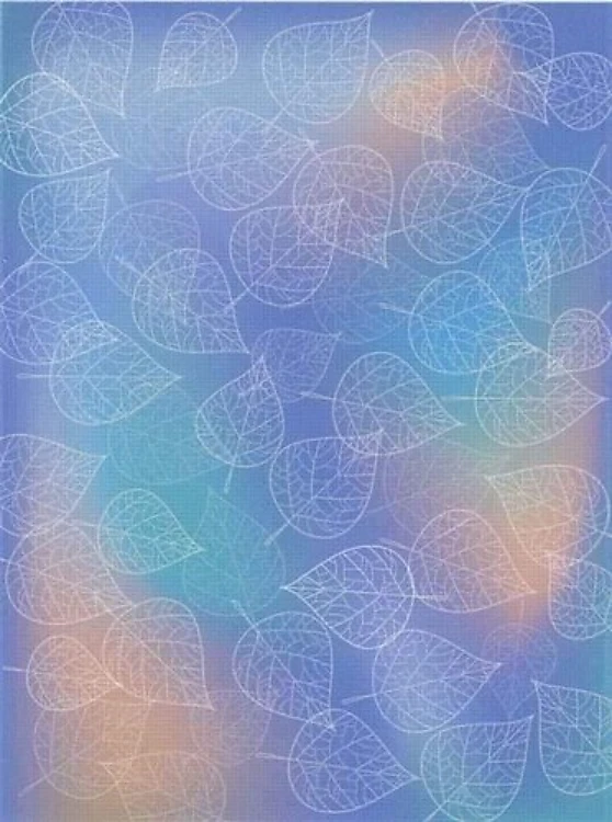 Designer Printed AIDA Canvas 14ct KD14-110 Blue and Violet Leaves