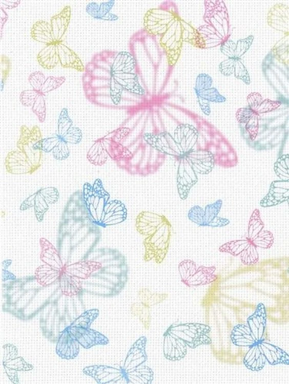 Designer Printed AIDA Canvas 14ct Butterflies Themed