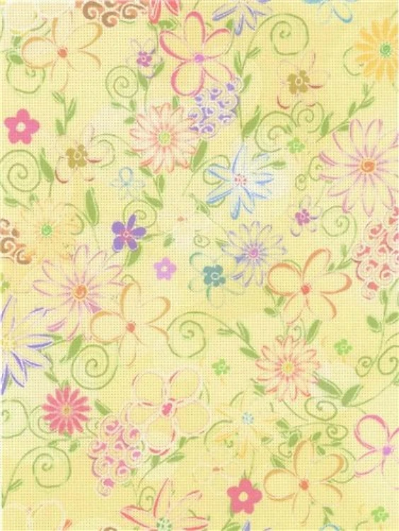 Designer Printed AIDA Canvas 14ct KD14-146 Yellow Flowers