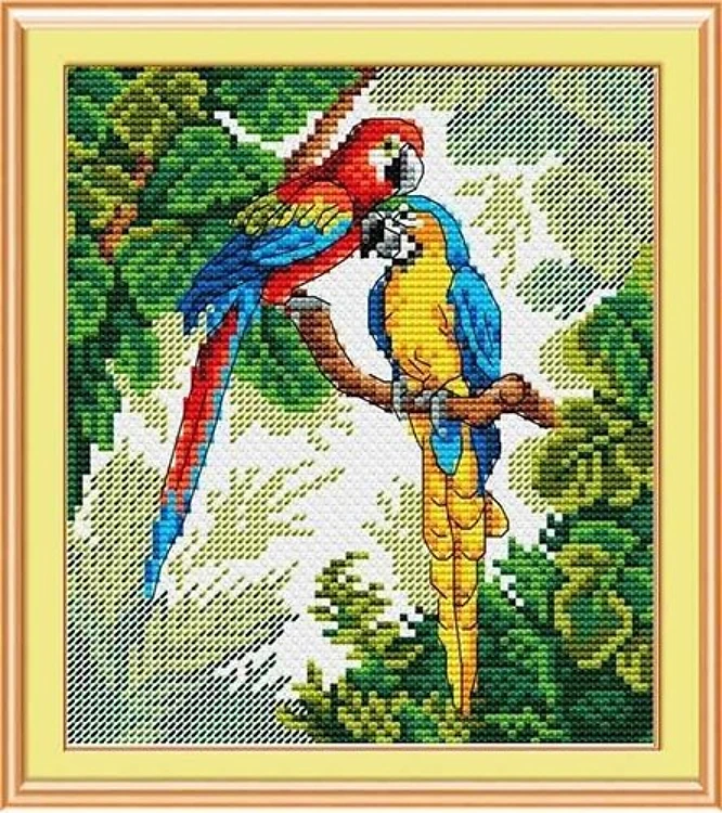 Parrots M-033 / SM-033 Counted Cross Stitch Kit