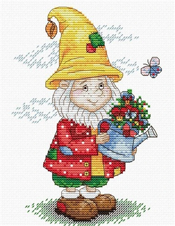 Dwarf in Yellow Hat M-133 / SM-133 Counted Cross Stitch Kit