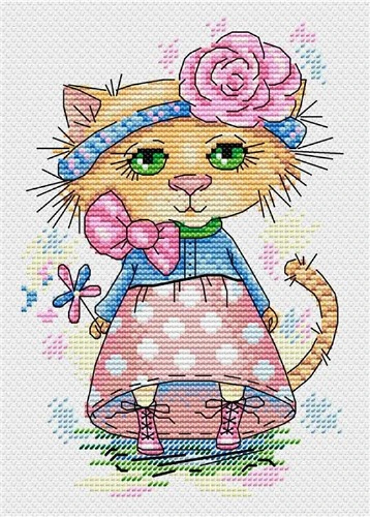 Walking Cat M-173 / SM-173 Counted Cross Stitch Kit