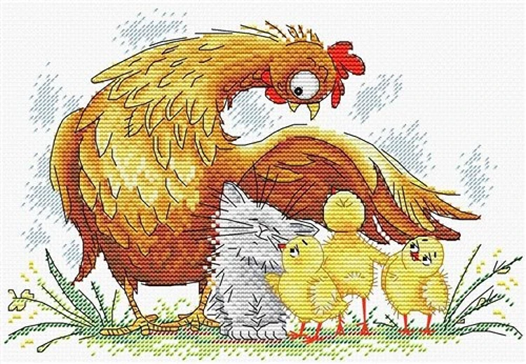 Under Mothers Wing M-201 / SM-201 Counted Cross Stitch Kit