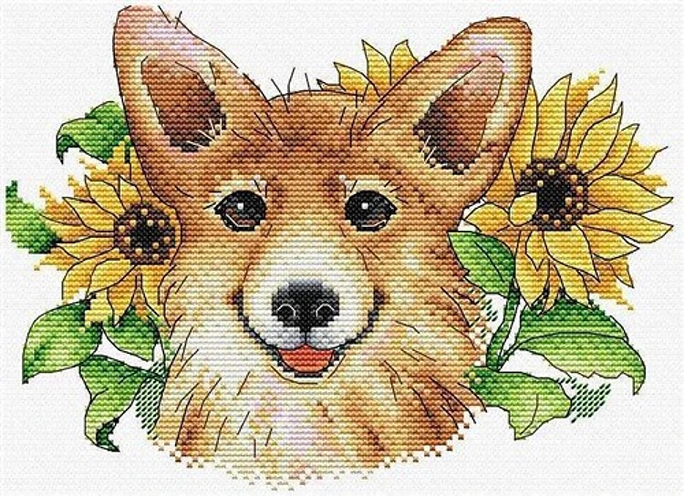 Sunny Corgy M-503 / SM-503 Counted Cross Stitch Kit