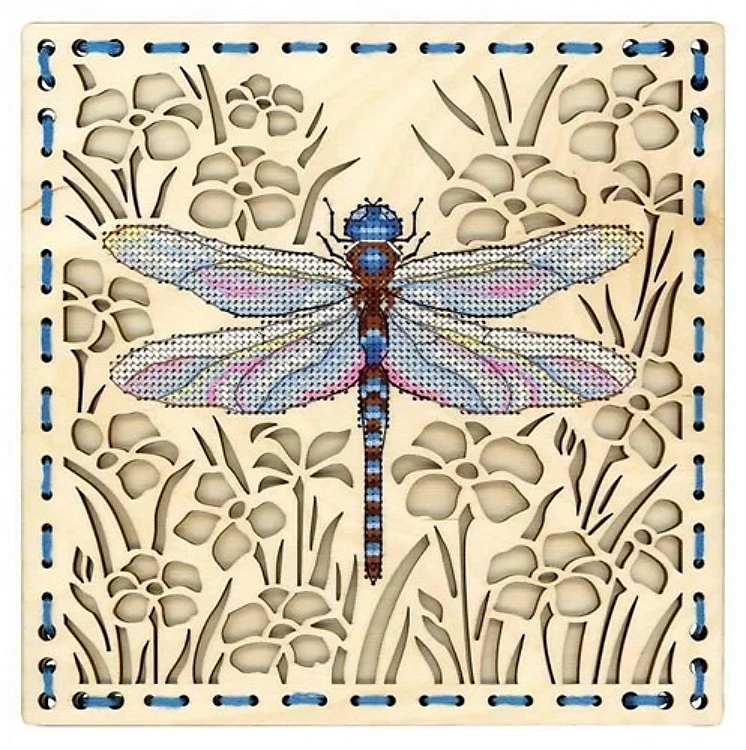 Dragonfly O-016 Counted Cross Stitch Kit on Plywood
