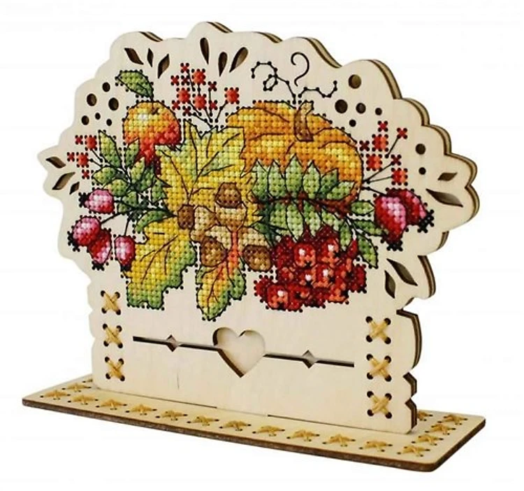 Autumn Bouquet O-019 Counted Cross Stitch Kit on Plywood