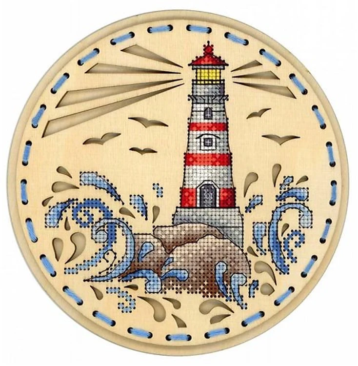 Lighthouse O-020 Counted Cross Stitch Kit on Plywood