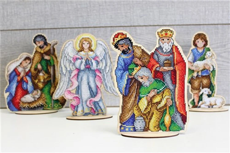 The Wise Men O-029 Christmas Counted Cross Stitch Kit on Plywood
