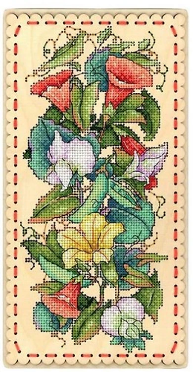 Garden Bindweed O-032 Counted Cross Stitch Kit on Plywood