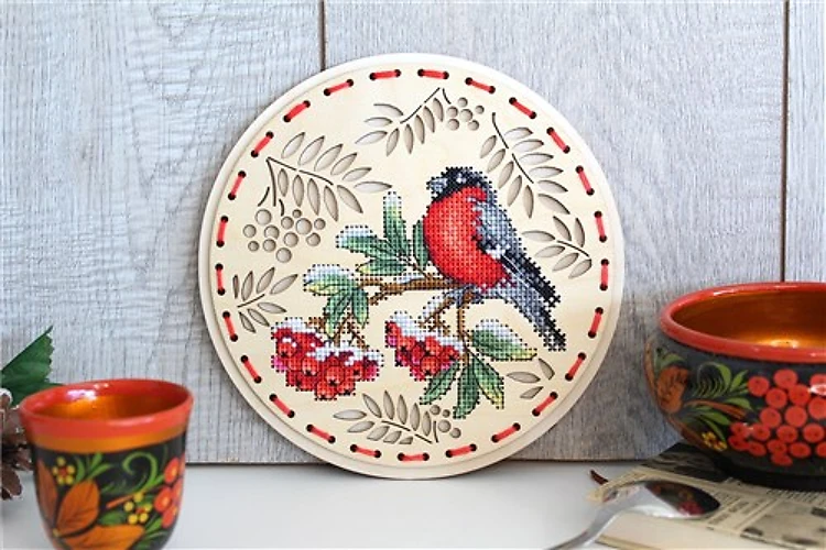 Winter Guest O-039 Christmas Counted Cross Stitch Kit on Plywood