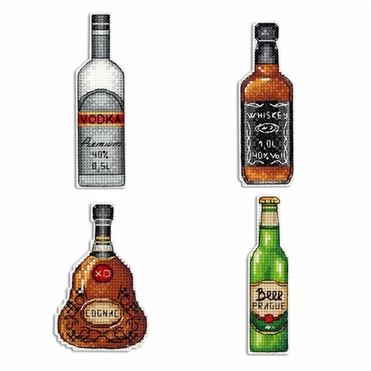 Bottles Cross Stitch kit on Plastic Canvas P-315 / SR-315