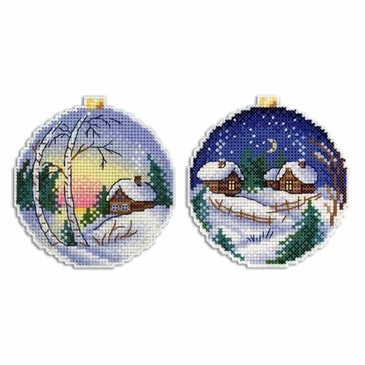 Winter Landscape P-331 / SR-331 Plastic Canvas Counted Cross Stitch Kit