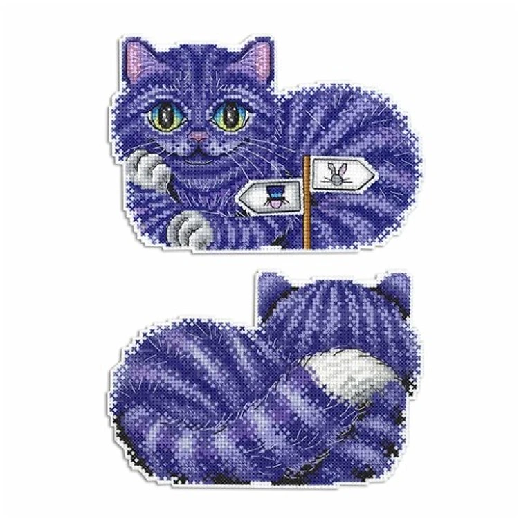 Chechire Cat Plastic Canvas Counted Cross Stitch Kit P-402 / SR-402