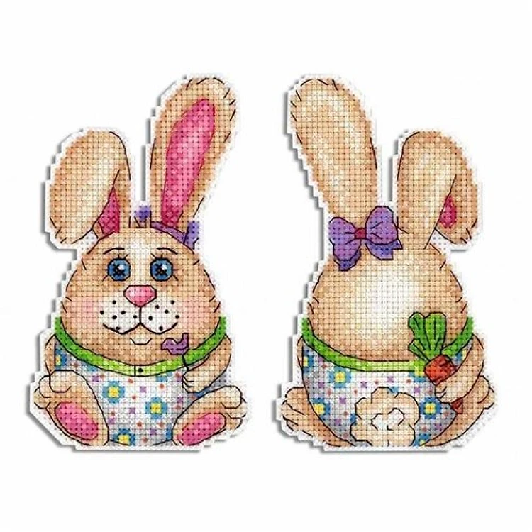 Easter Rabbit P-408 / SR-408 Plastic Canvas Counted Cross Stitch Kit