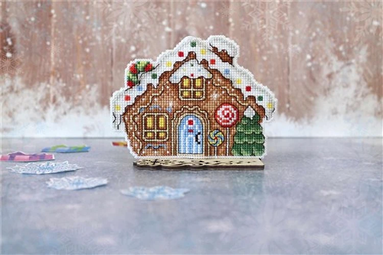 Gingerbread House P-458 / SR-458 Plastic Canvas Counted Cross Stitch Kit