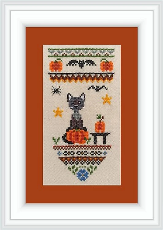 Cat with Pumpkin PM-01 Counted Cross-Stitch Kit