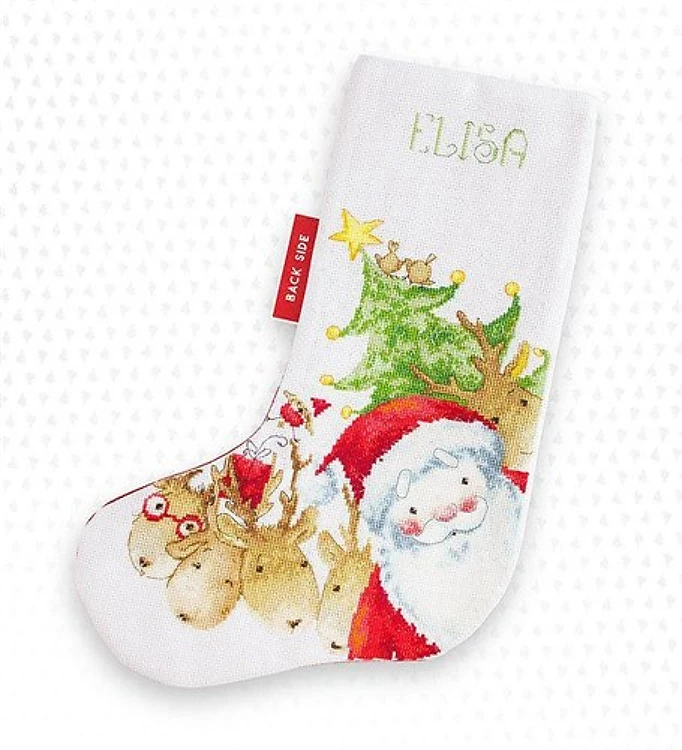 Santa Claus PM1225L Christmas Stocking Counted Cross-Stitch Kit