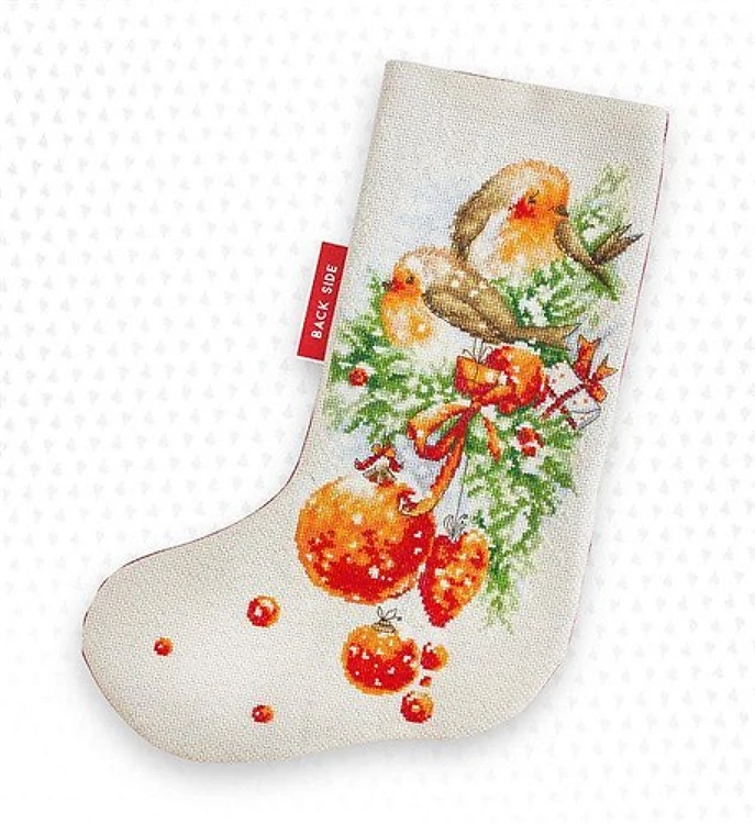 Birds PM1229L Christmas Stocking Counted Cross-Stitch Kit