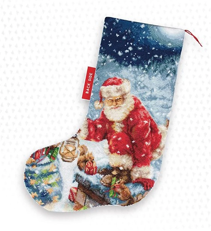 Santa Claus PM1231L Christmas Stocking Counted Cross-Stitch Kit