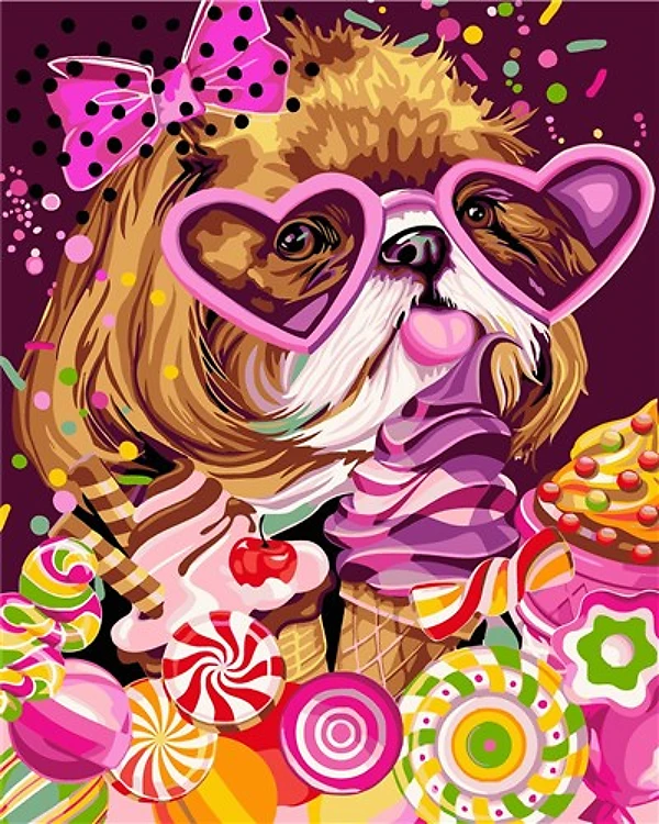 Painting by Numbers kit Crafting Spark Celebration Sweet Eater R008 19.69 x 15.75 in