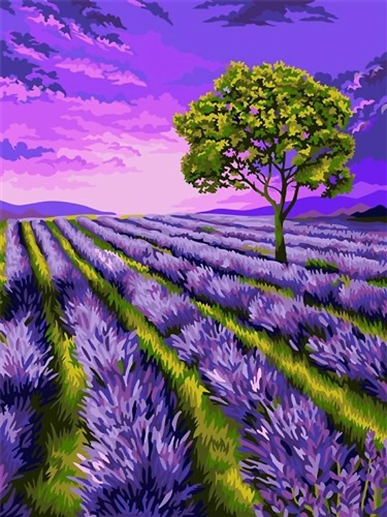 Painting by Numbers kit Crafting Spark Lavender Dawn S002 19.69 x 15.75 in