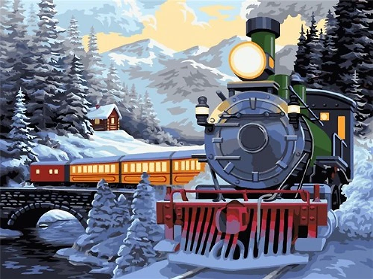 Painting by Numbers kit Crafting Spark Orient Express S017 19.69 x 15.75 in