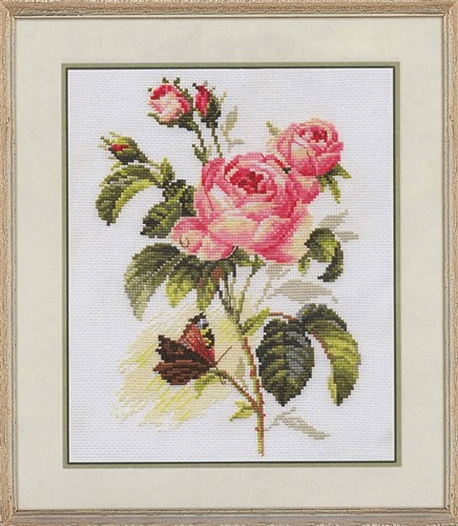 Rose and Butterfly 2-13 Counted Cross-Stitch Kit
