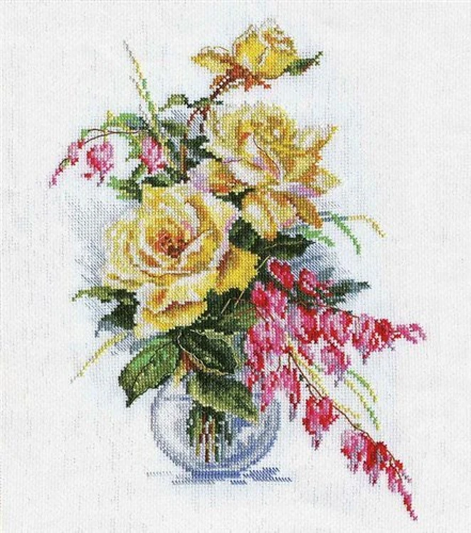 Yellow Roses 2-20 Counted Cross Stitch Kit