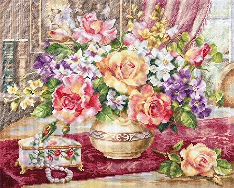 Roses in the Living Room 2-50 Counted Cross-Stitch Kit