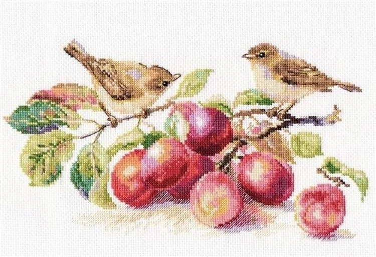 Warblers & Plums 5-17 Counted Cross-Stitch Kit