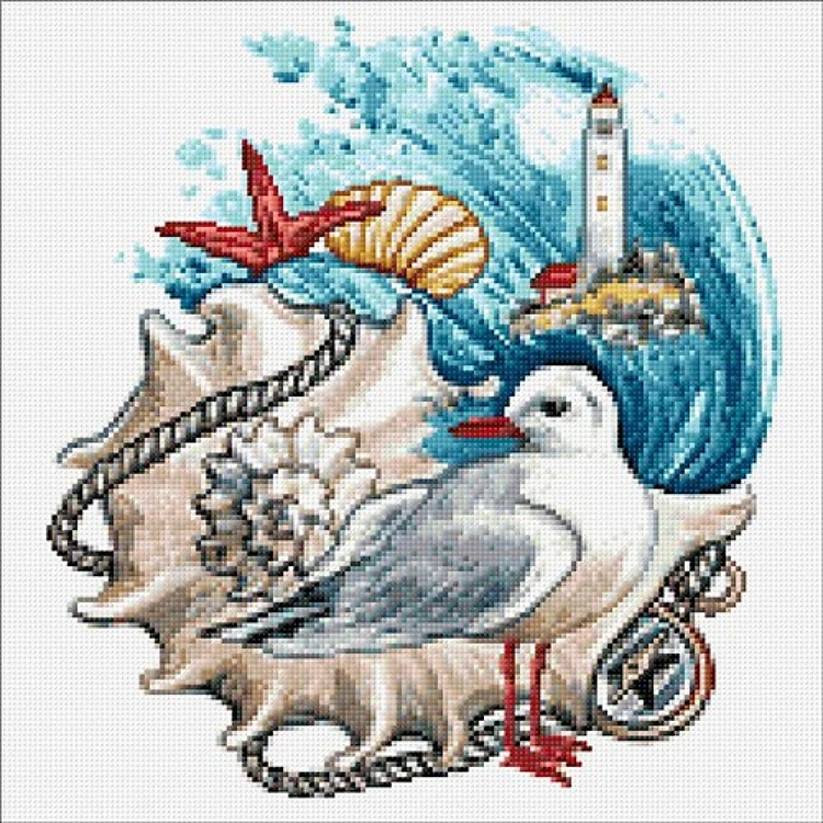 Sea Collage Cs2801 15.75x15.75 inches Crafting Spark Diamond Painting Kit