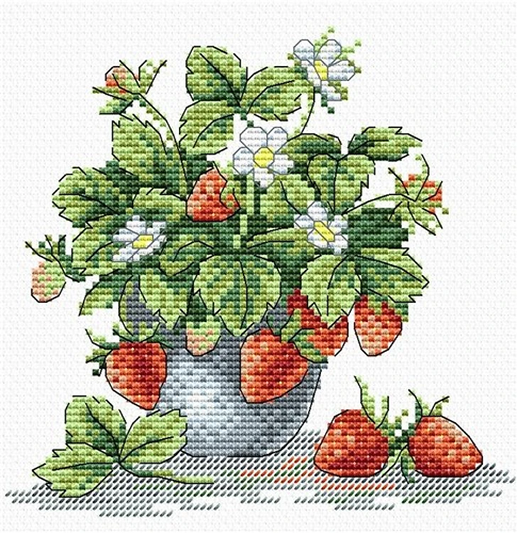 Tasty Strawberry SM-066 Counted Cross Stitch Kit