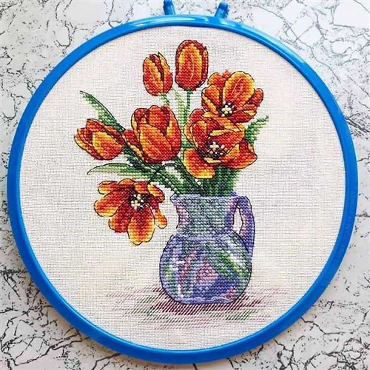 Spring Tulips SM-089 Counted Cross Stitch Kit