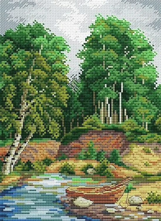 On The River Bank SM-132 Counted Cross Stitch Kit