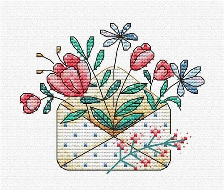 Flower Letter SM-375 Counted Cross-Stitch Kit