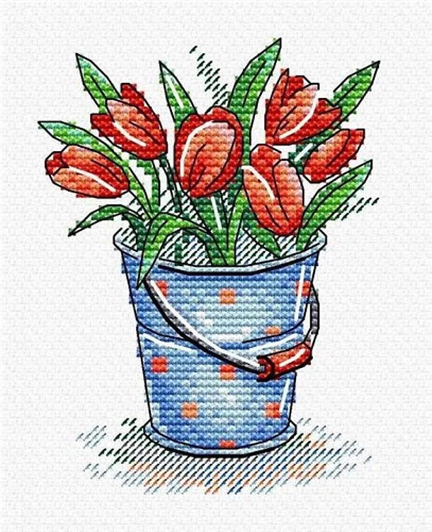 Tulip Freshness SM-377 Counted Cross Stitch Kit