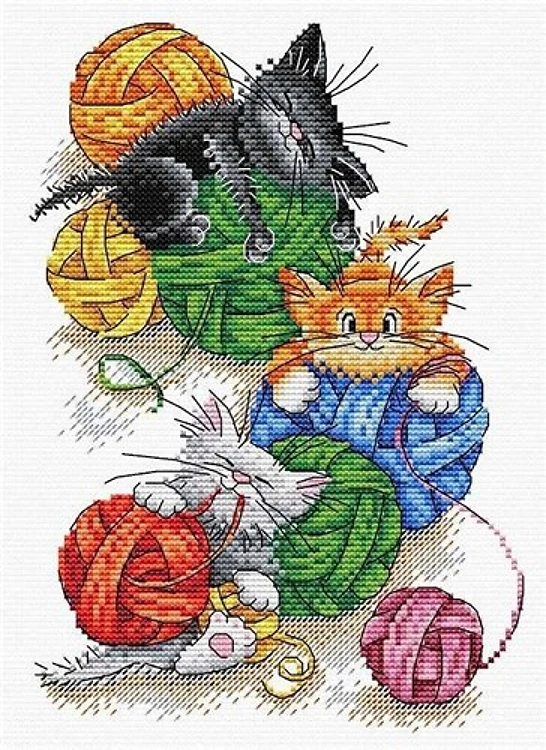 Mischievous Friends SM-387 Counted Cross Stitch Kit