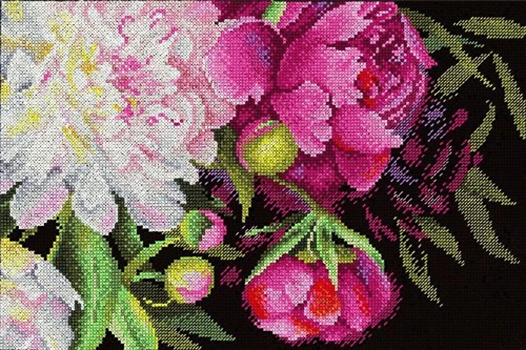 Peonies SNV-755 Counted Cross Stitch Kit
