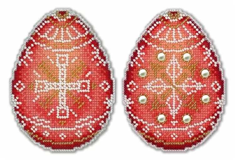 Red Easter Egg P-169 Plastic Canvas Counted Cross Stitch Kit