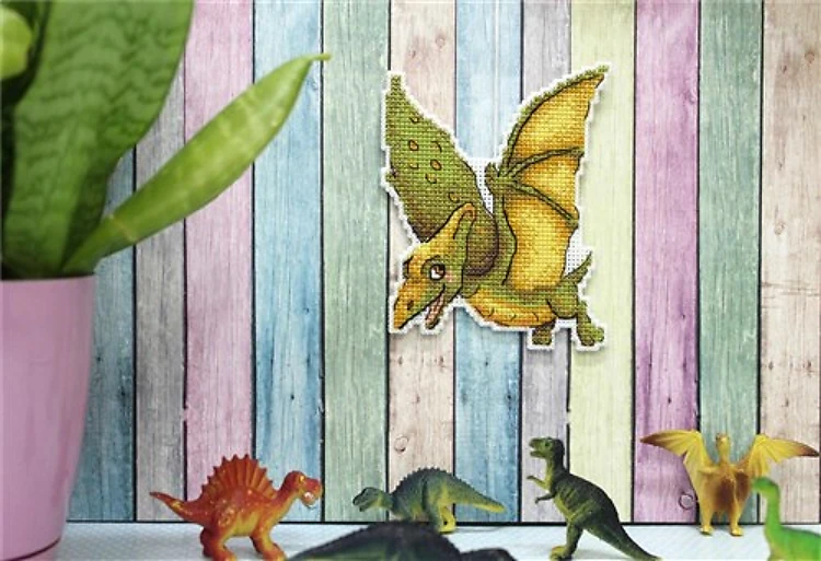Dinosaurs - Pterodactyl SR-300 Plastic Canvas Counted Cross Stitch Kit