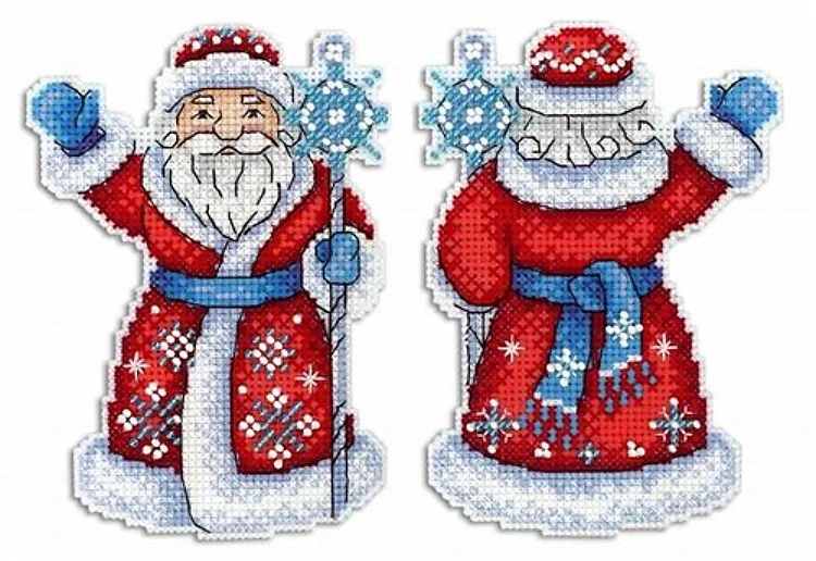 Counted Cross Stitch Kit on Plastic Canvas Santa SR-312
