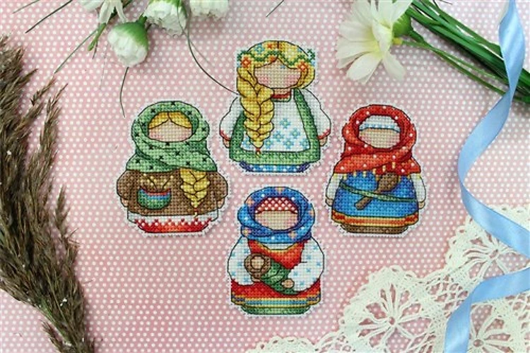 Russian Charms. Magnets SR-338 Plastic Canvas Counted Cross Stitch Kit