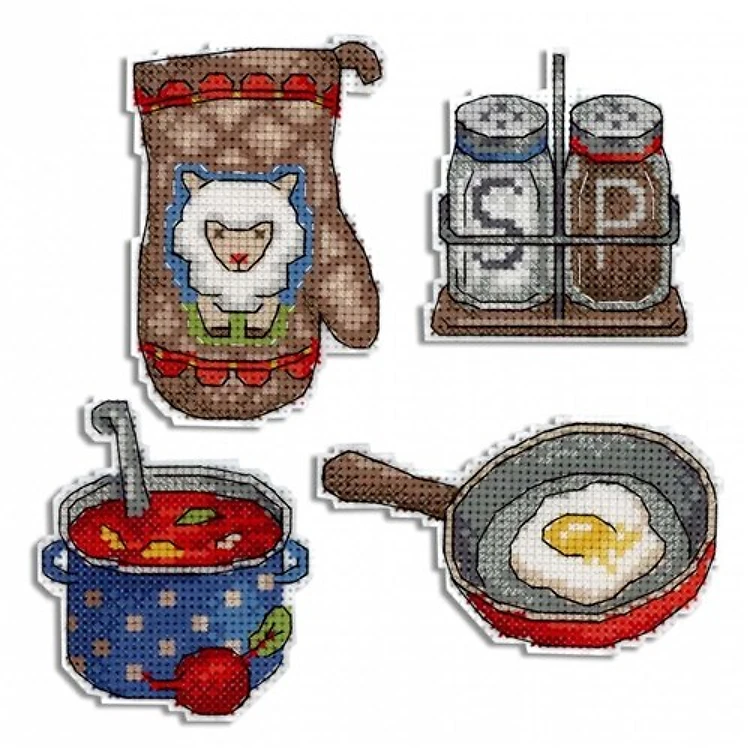 Enjoy Your Meal! P-466 Plastic Canvas Counted Cross Stitch Kit