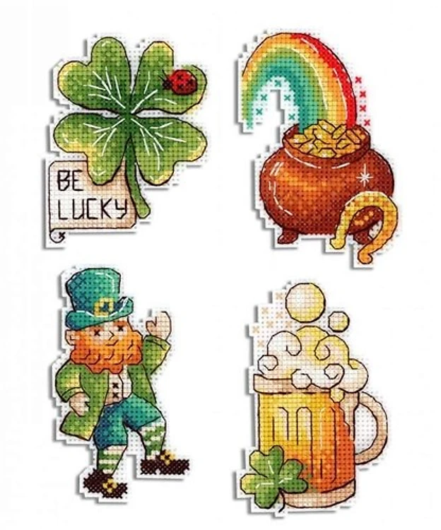 St. Patrick 's Day. Magnets SR-577 Plastic Canvas Counted Cross Stitch Kit